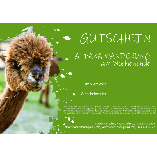 Alpaka Wanderung am Wochenende - Download